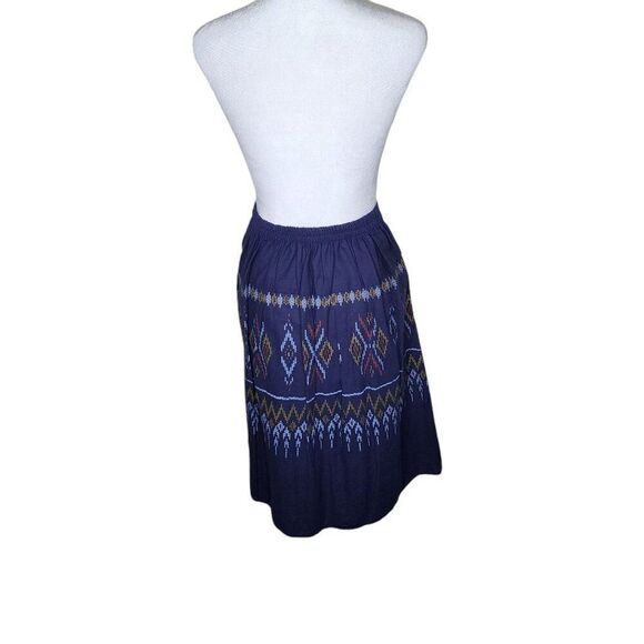 Vintage Aztec Print Boho Circle Skirt Womens Size XS Blue - Picture 4 of 5